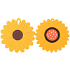 2Pcs 2 Style Flower Silicone Hot Pads AJEW-GF0011-17A-1