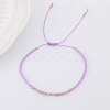 2mm Faceted Natural Amethyst Beaded Braided Adjustable Bracelets for Women PF2854-4-1