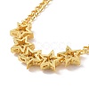 Clear Cubic Zirconia Star Pendant Necklace with Brass Curb Chains for Women NJEW-E042-01G-3