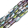 Electroplate Transparent Glass Beads Strands EGLA-N002-14-B-4