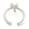 Rack Plating Brass Open Cuff Rings for Women RJEW-F162-01P-Y-3