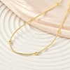 1.2MM Brass Ball Round Snake Chain Necklaces for Women Men NJEW-F350-03G-3