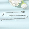 Brass Micro Pave Clear Cubic Zirconia Star Link Chain Bracelets KK-CBAED06-05P-2