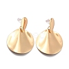Twist Flat Round Iron Stud Earrings for Girl Women EJEW-I258-09KCG-1
