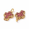 Brass Micro Pave Clear Cubic Zirconia Pendants ZIRC-F135-24G-01B-3