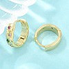 Brass Micro Pave Cubic Zirconia Hoop Earrings KK-CBA8324-01G-2