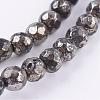 Natural Pyrite Beads Strands G-P303-02-6mm-8-3