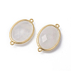 Golden Tone Brass Quartz Crystal Links Connectors G-F339-A02-2