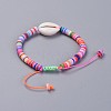 Handmade Polymer Clay Heishi Beads Kids Braided Bracelets BJEW-JB04317-05-4