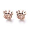 Crown 304 Stainless Steel with Cubic Zirconia European Beads STAS-F243-34RG-1