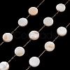 Handmade 304 Stainless Steel Shell Flat Round Link Chains CHS-B011-01A-G-1