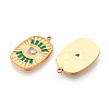 304 Stainless Steel Pave Crystal Rhinestone and Enamel Pendants STAS-T068-29B-2