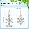 6Pcs 925 Sterling Silver Micro Pave Clear Cubic Zirconia Snowflake Charms PALLOY-WR00007-2