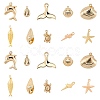 Ocean Theme Brass Pendants KK-SC0001-54G-1