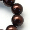 Baking Paint Pearlized Glass Pearl Round Bead Strands X-HY-Q003-10mm-40-3