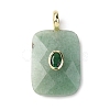 Natural Green Aventurine Faceted Pendants G-B186-01G-03-1