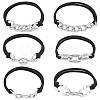 6Pcs 6 Styles Elastic Hair Ties OHAR-ME0001-16A-1