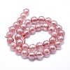 Electroplated Cherry Quartz Glass Beads Strands X-G-O164-04-8mm-2