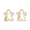 Brass Micro Pave Clear Cubic Zirconia Screw Carabiner Lock Charms ZIRC-I041-10G-2