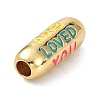 Eco-Friendly Brass Enamel Beads KK-C220-06G-01-2