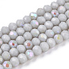 Electroplate Opaque Solid Color Glass Beads Strands EGLA-A034-P3mm-L23-1