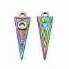 Rainbow Color Alloy Pendant Cabochon Settings PALLOY-N163-111-NR-3