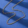 2.5MM 304 Stainless Steel Rope Chain Necklaces NJEW-T016-26G-2
