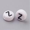 Acrylic Horizontal Hole Letter Beads X-PL37C9070-Z-2