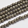 Natural Pyrite Round Beads Strands G-F197-10-2mm-1