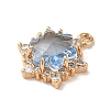 Brass with Cubic Zirconia Pendants KK-G499-15G-03-2