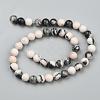 Natural Pink Zebra Jasper Beads Strands G-P231-01-4mm-5
