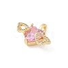Brass Micro Pave Clear Cubic Zirconia Pendants KK-R213-20G-2