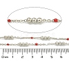 Brass Enamel Round Beaded Link Chain CHC-G022-07P-14-2