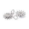 Brass Cubic Zirconia Charms ZIRC-C022-18P-2