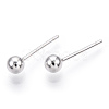 925 Sterling Silver Round Ball Stud Earrings STER-T005-01E-4