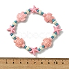 Synthetic Turquoise Beaded Stretch Bracelets for Women BJEW-JB13597-01-2