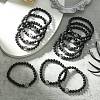 12Pcs 12 Style Twelve Constellations 304 Stainless Steel & Natural Lava Rock Beaded Stretch Bracelets Set BJEW-JB09463-2
