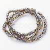 Half Plated Faceted Rondelle Electroplate Glass Beads Strands GLAA-A024C-HP06-2