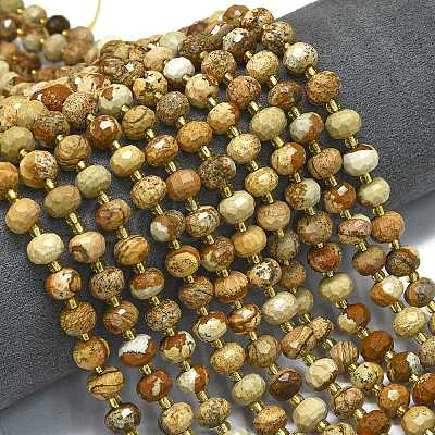 Natural Picture Jasper Beads Strands G-K389-E12-01-1