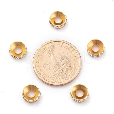 Brass Rhinestone Spacer Beads RB-A020-9mm-01G-1