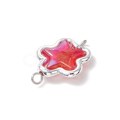 Alloy Transparent Acrylic Flower Connector Charms PALLOY-JF03674-1