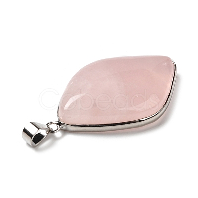 Natural Rose Quartz Pendants G-R486-03P-A-1