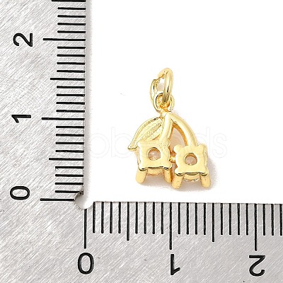 Brass Micro Pave Cubic Zirconia Charms KK-C139-24B-G-1