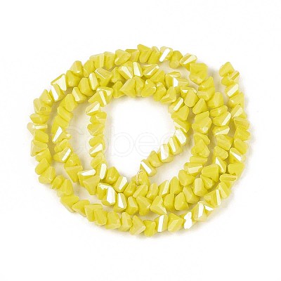 Electroplate Opaque Glass Beads Strands GLAA-N022-4mm-13-1
