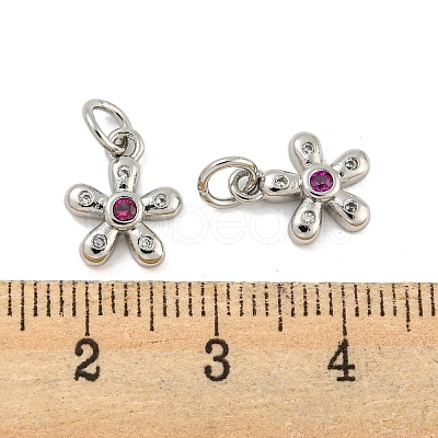 Brass Micro Pave Cubic Zirconia Pendants KK-G490-28B-P-1
