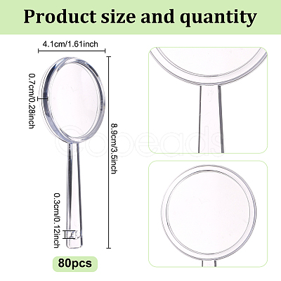 80Pcs Plastic Magnifying Glass AJEW-GO0002-63-1