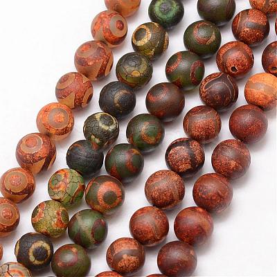 Tibetan Style Mixed Pattern dZi Beads G-K166-03-10mm-L2-1