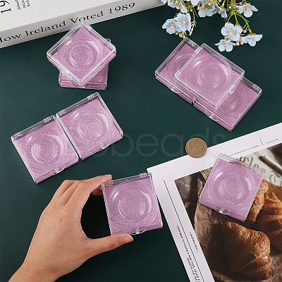 Portable Clear Rectangle Empty Eyelash Case CON-WH0086-077-1