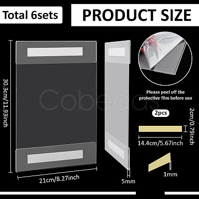 Rectangle Acrylic Table Card Display Frame and Double Faced Adhesive Tape AJEW-WH0609-493B-1