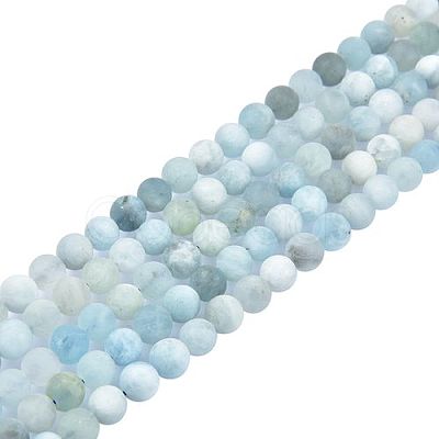 Natural Aquamarine Beads Strands G-E561-01-8mm-01-1